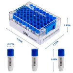 cryoking sbs combo, 2.0ml external vials + rack；vial caps color: biologix blue. cap shape: f-shape, fit for micronic machine,barcode: 2-color injection molding technique; laser-etched 4 codes, rack di|89-5203-F