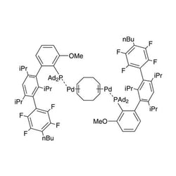 Bis{[2-(Diadamantylphosphino)-3-methoxy-2’,4’,6’-tri-i-propyl-3’-(2,3,5,6-tetrafluoro-4-butylphenyl)-1,1’-biphenyl]palladium(0)}1,5-cyclooctadiene, [AlPhos Palladium complex]|46-0241|1805783-51-0