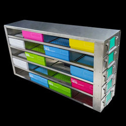 side access drawer freezer racks, 560*140*300mm, for side access, stainless steel, 5 drawers,4*5, fits for 2’’ standard 20 boxes,1 piece/case|99-5220