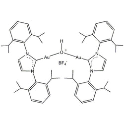 Bis{1,3-bis[2,6-bis(1-methylethyl)phenyl]-1,3-dihydro-2H-imidazol-2-ylidene}-mu-hydroxydigold(I) tetrafluoroborate, 99%|79-0125|1262545-45-8