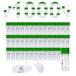 cryoking 0.5ml clear polypropylene sterile cryovials with external thread and green caps assembled.  cryovials have writing patch and marked graduations.  25 cryovials/bag, 20 bags/pack, 2 packs/case|88-6052