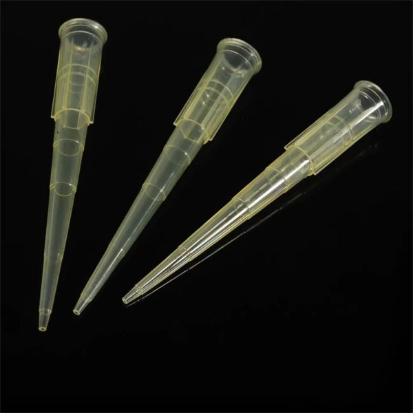 biologix 200μl yellow polypropylene non-sterile (rnase & dnase free) autoclavable pipet tips.  pipet tips have molded graduations. 1,000 tips/pack, 10 packs/case|20-0200