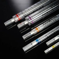 biologix 2ml clear polystyrene sterile serological pipettes.  pipettes have marked graduations and are color-coded with green band for convenient size indication. pipettes come individually wrapped.|07-5002