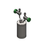 Stainless steel bubbler, 1200ml, vertical, electropolished with fill-port, PCTFE valve stem tip, DOT 4B|95-5002