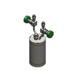 Stainless steel bubbler, 1200ml, vertical, electropolished with fill-port, PCTFE valve stem tip, DOT 4B|95-5002
