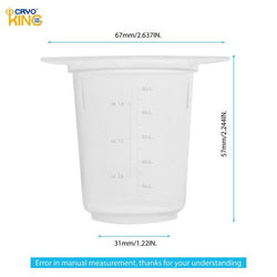 biologix 50ml clear polypropylene (disposable/reusable) tri-cornered beakers with three pour spouts and molded graduations. beakers are autoclavable. 25 beakers/pack, 4 packs/case|93-0050