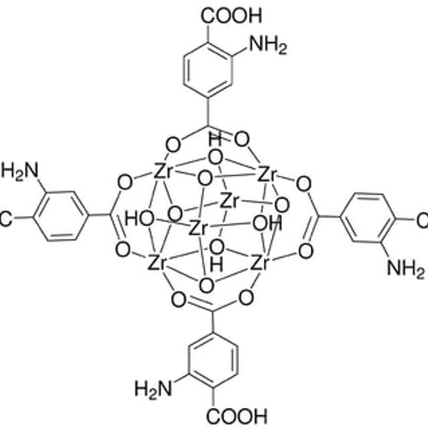 Zirconium aminobenzenedicarboxylate MOF (UiO-66-BDC-NH2, BDC-NH2:Zr=0.9-1.0)|40-1109|1260119-00-3