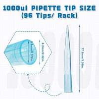 biologix 1000μl blue polypropylene sterile (rnase & dnase free) autoclavable pipet tips.  tips come loaded into 100 well racks. 100 tips/rack, 60 racks/case|21-1000