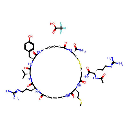 Ac-Arg-Cys-Met-5-aminopentanoyl-Arg-Val-Tyr-5-aminopentanoyl-Cys-NH2 trifluoroacetate salt (Disulfide bond)|CPTD786777|353487-64-6