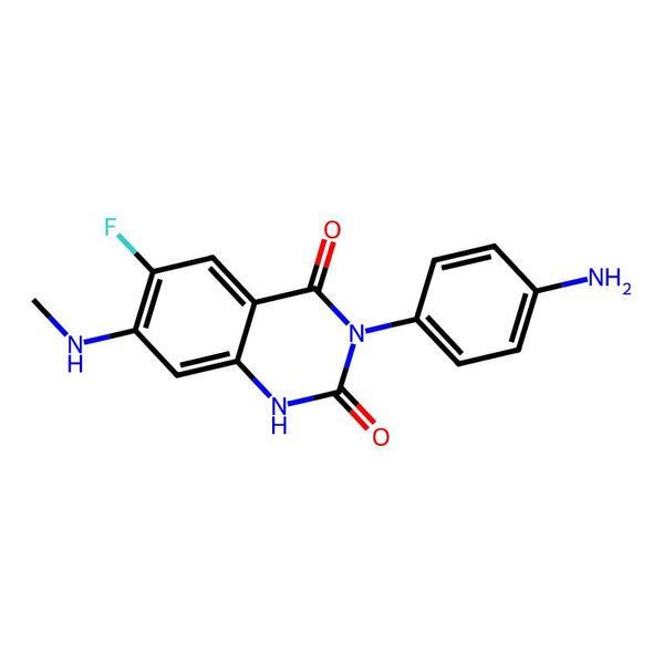 3-(4-Aminophenyl)-6-fluoro-7-(methylamino)quinazoline-2,4(1H,3H)-dione|CS-0432807|936501-00-7