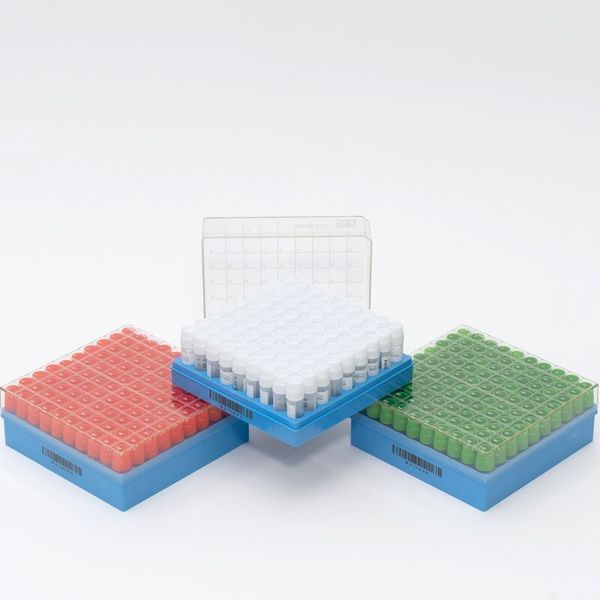 cryoking 2.0ml cryogenic vials,  external thread, with 2d barcoded+ side code, self-standing,pp;autoclavable;white cap; gamma radiation steriled, dnase & rnase free, endotoxin free, foreign dna free|89-9220