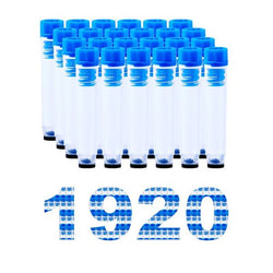 cryoking 750ul sbs format screw top minitubes with blue caps. the 2d barcoded vials are internally threaded, gamma ratiation sterilized and suitable for liquid nitrogen storage. 96 tubes/bag, 5 bags/p|88-4083