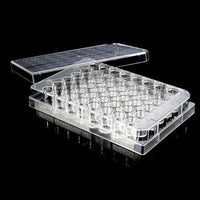 biologix 48-well (external dimensions: 85.4mm(w)x127.6mm(l)x20.2mm(h) | well dimesions: 9.75mm(d)x17.5mm(h) | working volume: 0.5ml) clear polystyrene (tc-treated) sterile cell culture plates with lid|07-6048