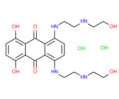 Mitoxantrone hydrochloride, 98%, a topoisomerase II inhibitor; also inhibits protein kinase C (PKC) activity with an IC50 of 8.5 μM|289285|70476-82-3