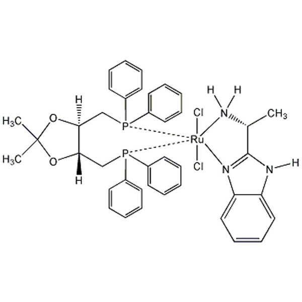 Dichloro[(4R,5R)-(-)-4,5-bis(diphenylphosphinomethyl)-2,2-dimethyl-1,3-dioxolane][(R)-(+)-2-(α;-methylmethanamine)-1H-benzimidazole]ruthenium(II), min. 95%|44-0960|1280732-29-7