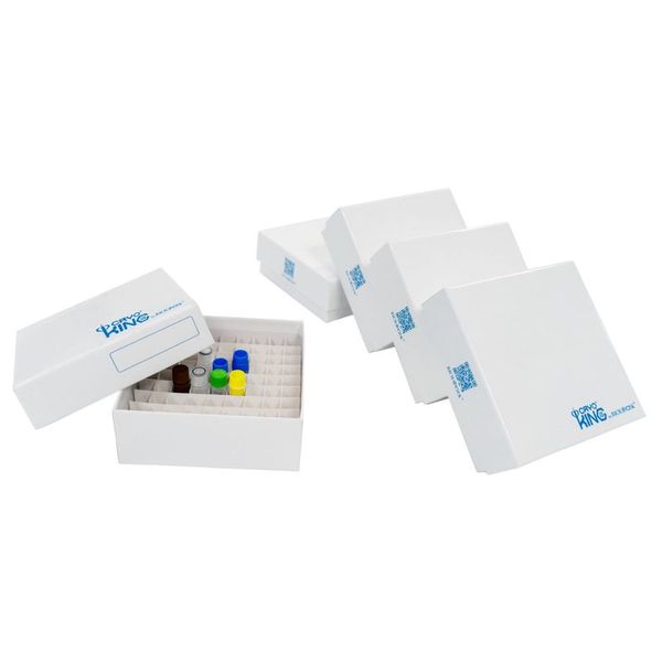 cryoking 2 inch 81 well superior white cardboard freezer boxes. 5 boxes/pack, 20 packs/case|90-1281