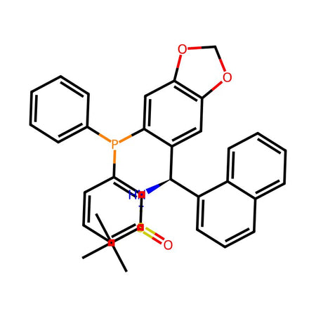 [S(R)]-N-[(R)-[6-(Diphenylphosphino)benzo[d][1,3]dioxol-5-yl]-1-naphthalenylmethyl]-2-methyl-2-propanesulfinamide, 95%|9223446|2565792-59-6