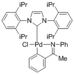 Chloro{2-[(1-(N-phenyl)iminoethyl]phenyl}{[1,3-bis(2,6-di-i-propylphenyl]imidzole-2-ylidene}palladium(II)|46-1058|1905460-13-0
