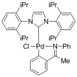 Chloro{2-[(1-(N-phenyl)iminoethyl]phenyl}{[1,3-bis(2,6-di-i-propylphenyl]imidzole-2-ylidene}palladium(II)|46-1058|1905460-13-0