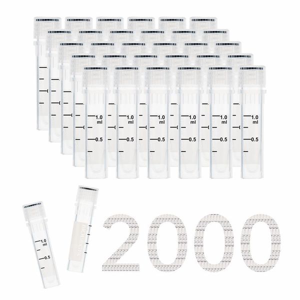 1.5ml self-standing vials assembled with clear caps, sterile,  rnase & dnase free, with white printing area and graduation, endotoxin free, working temperature from -86°c to 121°c; 500 tubes/pack, 4 p|81-8154
