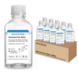 Nuclease-Free Water，pyrogen、nuclease、protease、bacteria free, and DEPC-free.500mL/ Bottle, 10 Bottles/Case|NFW-500