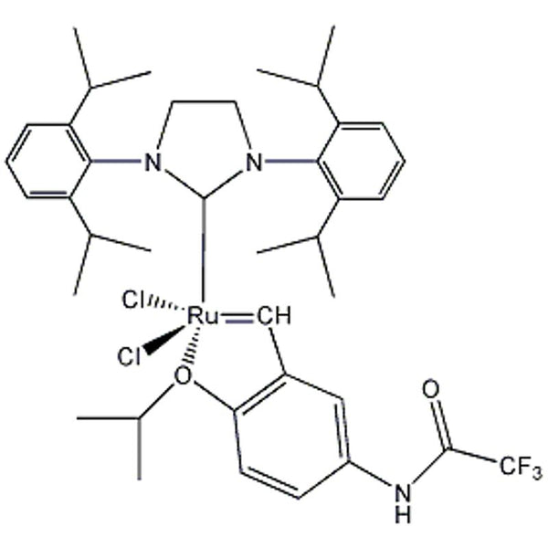[1,3-Bis(2,6-di-i-propylphenyl)-4,5-dihydroimidazol-2-ylidene]-[2-i-propoxy-5-(trifluoroacetamido)phenyl]methyleneruthenium(II) dichloride M71-S1Pr|44-0055|1212008-99-5
