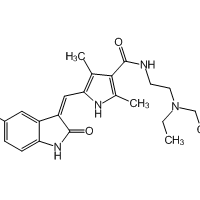 Sunitinib, 98%, a multi-targeted receptor tyrosine kinase inhibitor with IC50s of 80 nM and 2 nM for VEGFR2 and PDGFRβ, respectively|381939|557795-19-4