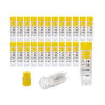cryoking 2.0ml clear polypropylene sterile cryovials with internal thread and yellow caps assembled.  cryovials have writing patch and marked graduations. 25 cryovials/bag, 20 bags/pack, 2 packs/case|88-6214