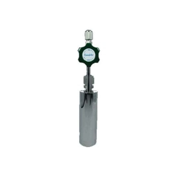 Stainless steel cylinder, 200ml, single vertical stem, electropolished with fill-port, PCTFE valve stem tip, DOT 4B|95-4154