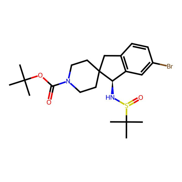 (S)-tert-Butyl 6-bromo-1-((R)-1,1-dimethylethylsulfinamido)-1,3-dihydrospiro[indene-2,4'-piperidine]-1'-carboxylate|CS-0368399|2377355-25-2
