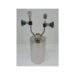 Stainless steel bubbler, 1200ml, vertical, electropolished with fill-port, high temp valves (315°C), DOT 4B|95-4002