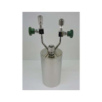 Stainless steel bubbler, 1200ml, vertical, electropolished with fill-port, high temp valves (315°C), DOT 4B|95-4002