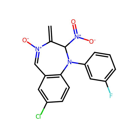 (E)-7-chloro-5-(2-fluorophenyl)-2-(nitromethylene)-2,3-dihydro-1H-benzo[e][1,4]diazepine 4-oxide|C4X-150912|60656-76-0