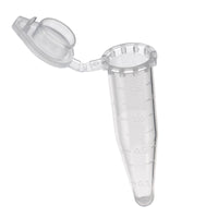 biologix 1.5ml clear polypropylene non-sterile (rnase & dnase free) conical bottom microcentrifuge tubes with safe lock cap . tubes have frosted writing area and marked graduations. 500 tubes/pack, 10
