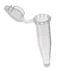 biologix 1.5ml clear polypropylene non-sterile (rnase & dnase free) conical bottom microcentrifuge tubes with safe lock cap . tubes have frosted writing area and marked graduations. 500 tubes/pack, 10