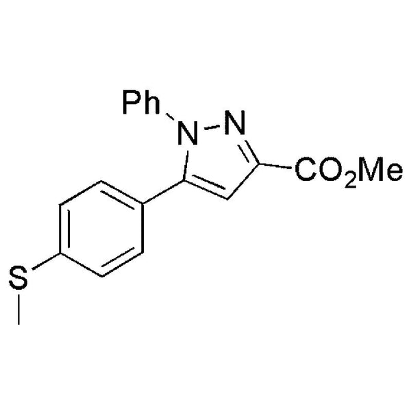 5-(4-Methylsulfanyl-phenyl)-1-phenyl-1H-pyrazole-3-carboxylic acid methyl ester|20338|640727-84-0