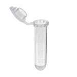 biologix 2.0ml clear polypropylene non-sterile (rnase & dnase free) conical bottom microcentrifuge tubes with attached flat caps. tubes have frosted writing area and marked graduations. 500 tubes/pack