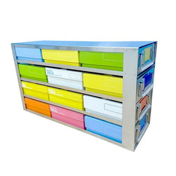 side drawer freezer racks,420*140*240mm, stainless steel, 3*4, hole 12 boxes with 2'' height,1 piece/case|99-5212B