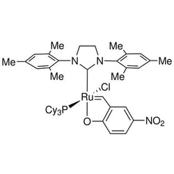 [1,3-Bis(2,4,6-trimethylphenylimidazolidin-2-ylidene)(tricyclohexylphosphine)-(2-oxo-5-nitrobenzylidene)ruthenium(II) chloride Nitro-LatMet|44-0787|1544328-53-1