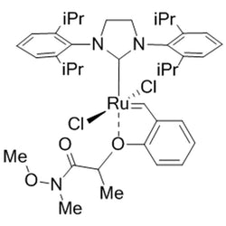 [1,3-Bis(2,6-di-i-propylphenyl)imidazolidin-2-ylidene]{2-[[1-(methoxy(methyl)amino)-1-oxopropan-2-yl]oxy]benzylidene}ruthenium(II) dichloride GreenCat|44-0750|1448663-06-6