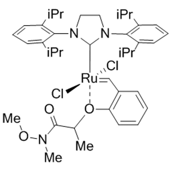 [1,3-Bis(2,6-di-i-propylphenyl)imidazolidin-2-ylidene]{2-[[1-(methoxy(methyl)amino)-1-oxopropan-2-yl]oxy]benzylidene}ruthenium(II) dichloride GreenCat|44-0750|1448663-06-6