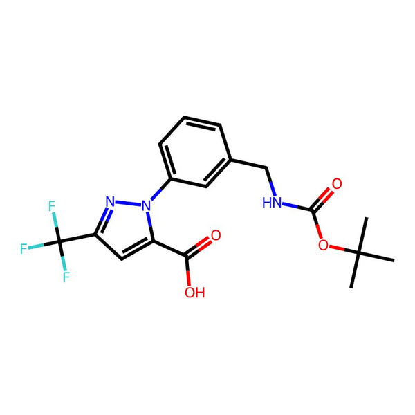 1-(3-(((Tert-butoxycarbonyl)amino)methyl)phenyl)-3-(trifluoromethyl)-1H-pyrazole-5-carboxylic acid|CS-0167492|640287-99-6