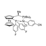 Chloro(4-cyanophenyl){(R)-1-[(S)-2-(bis(4-fluorophenyl)phosphinoferrocenyl]ethyl(di-t-butylphosphine)}nickel(II)|28-0178|2049086-37-3