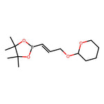 (E)-4,4,5,5-Tetramethyl-2-(3-((tetrahydro-2h-pyran-2-yl)oxy)prop-1-en-1-yl)-1,3,2-dioxaborolane,95%(stabilized with TBC)|CS-0175491|642066-70-4