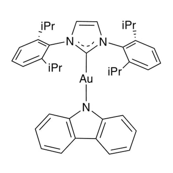 (1,3-Bis(2,6-diisopropylphenyl)-1,3-dihydro-2H-imidazol-2-ylidene)(9H-carbazol-9-yl)gold(I), 95%  [Au(IPr)(cbz)]|79-0000|2265901-68-4