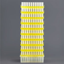 100 to 1,000 μl universal fit tips, extra long design, dnase/rnase free, sterile, refill pack, bule, 102mm. 96 tips/rack, 8 racks/unit, 10 units/case|21-R1000S