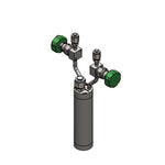 Stainless steel bubbler, 300ml, vertical, electropolished with fill-port, PCTFE valve stem tip, DOT 4B|95-4290