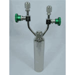 Stainless steel bubbler, 300ml, vertical, electropolished with fill-port, high temp valves (315°C), DOT 4B|95-0270