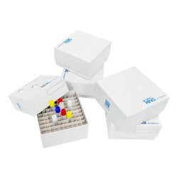 cryoking 3 inch 100 well white plasti-coat? cardboard freezer boxes. 5 boxes/pack, 20 packs/case|90-2300