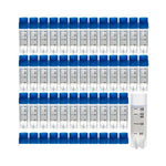 cryoking 2.0ml clear polypropylene sterile cryovials with external thread and blue caps assembled.  cryovials have writing patch and marked graduations. 25 cryovials/bag, 20 bags/pack, 2 packs/case, p|88-3203S